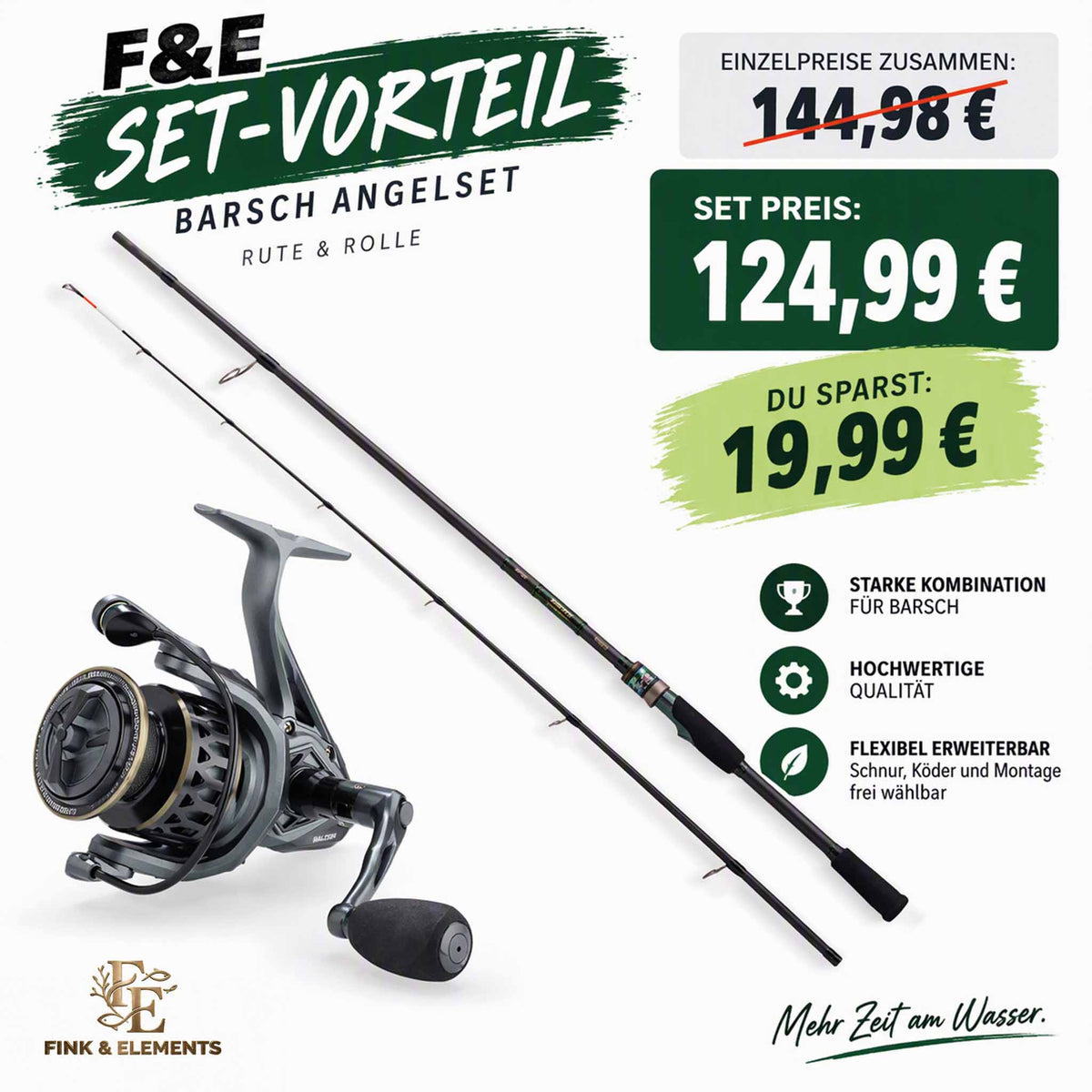 F&E Barsch Angelset – Rute & Rolle für gezieltes Barschangeln