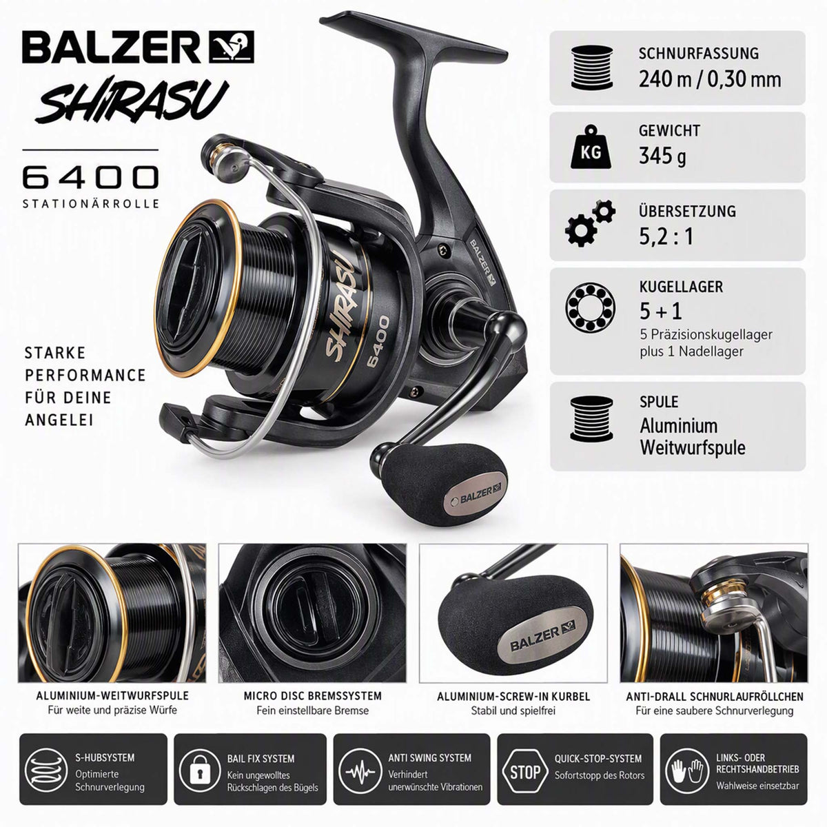 Balzer SHIRASU FD 6400 Stationärrolle
